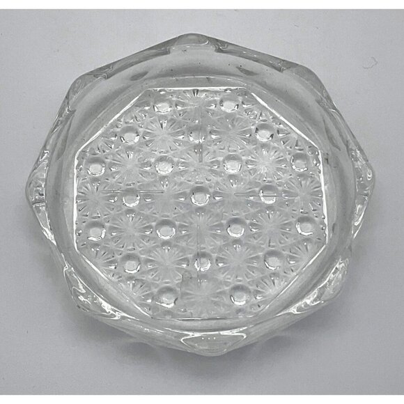 Vintage Luminarc Clear French Glass Textured Starburst Coaster Rosace Design - Picture 1 of 4